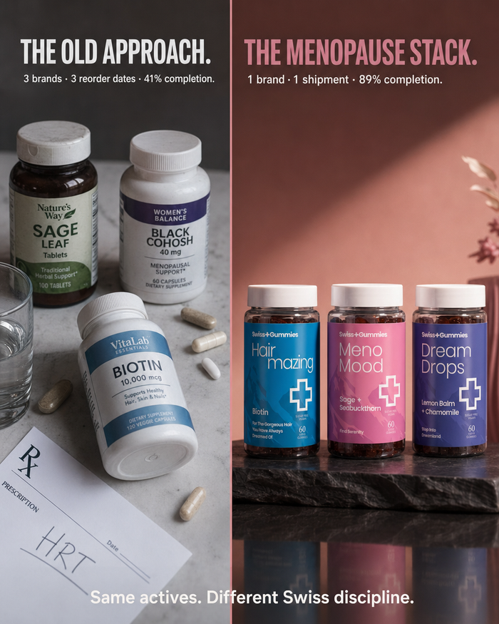 Menopause Stack — Hairmazing + MenoMood + DreamDrops — carousel-4-vs-pills