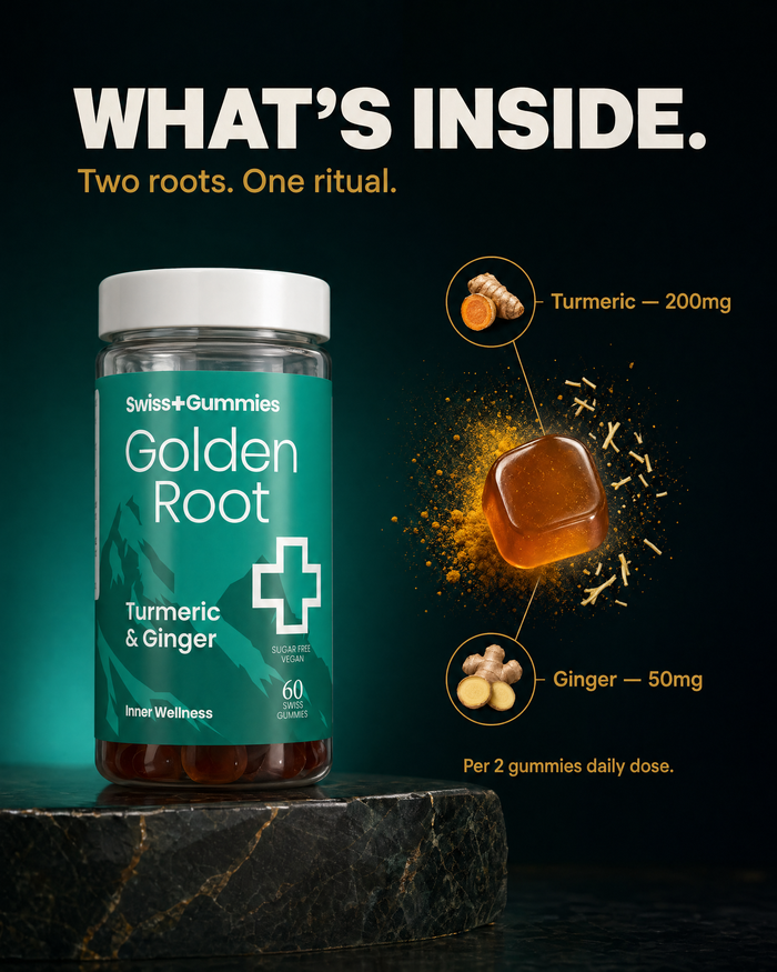 What's inside – 200mg turmeric + 50mg ginger per daily dose