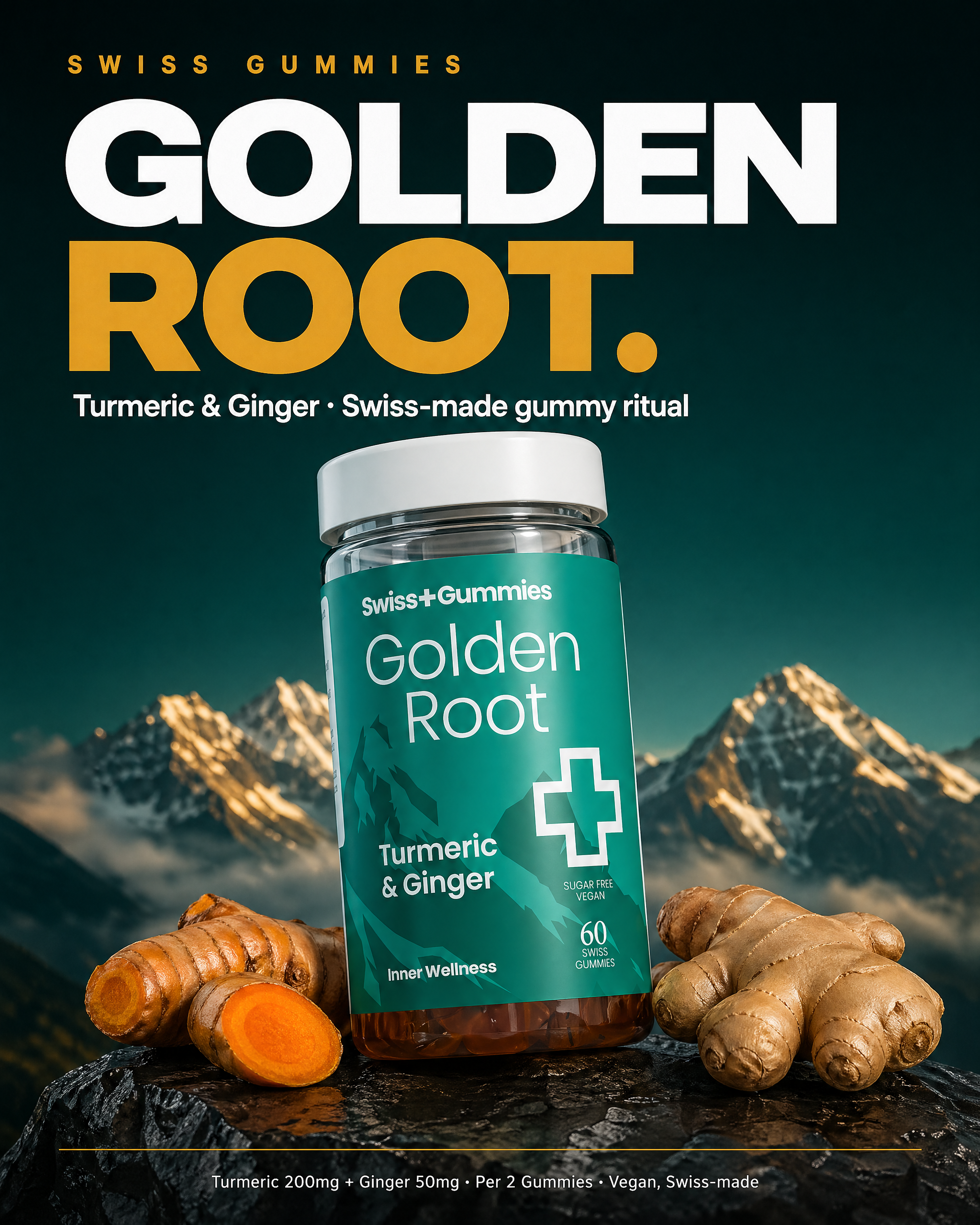 Swiss Gummies Golden Root – Turmeric & Ginger gummies from Switzerland