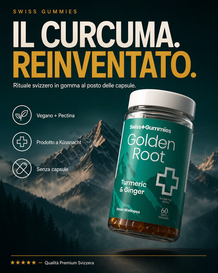 Il curcuma reinventato – rituale svizzero in gomma al posto delle capsule