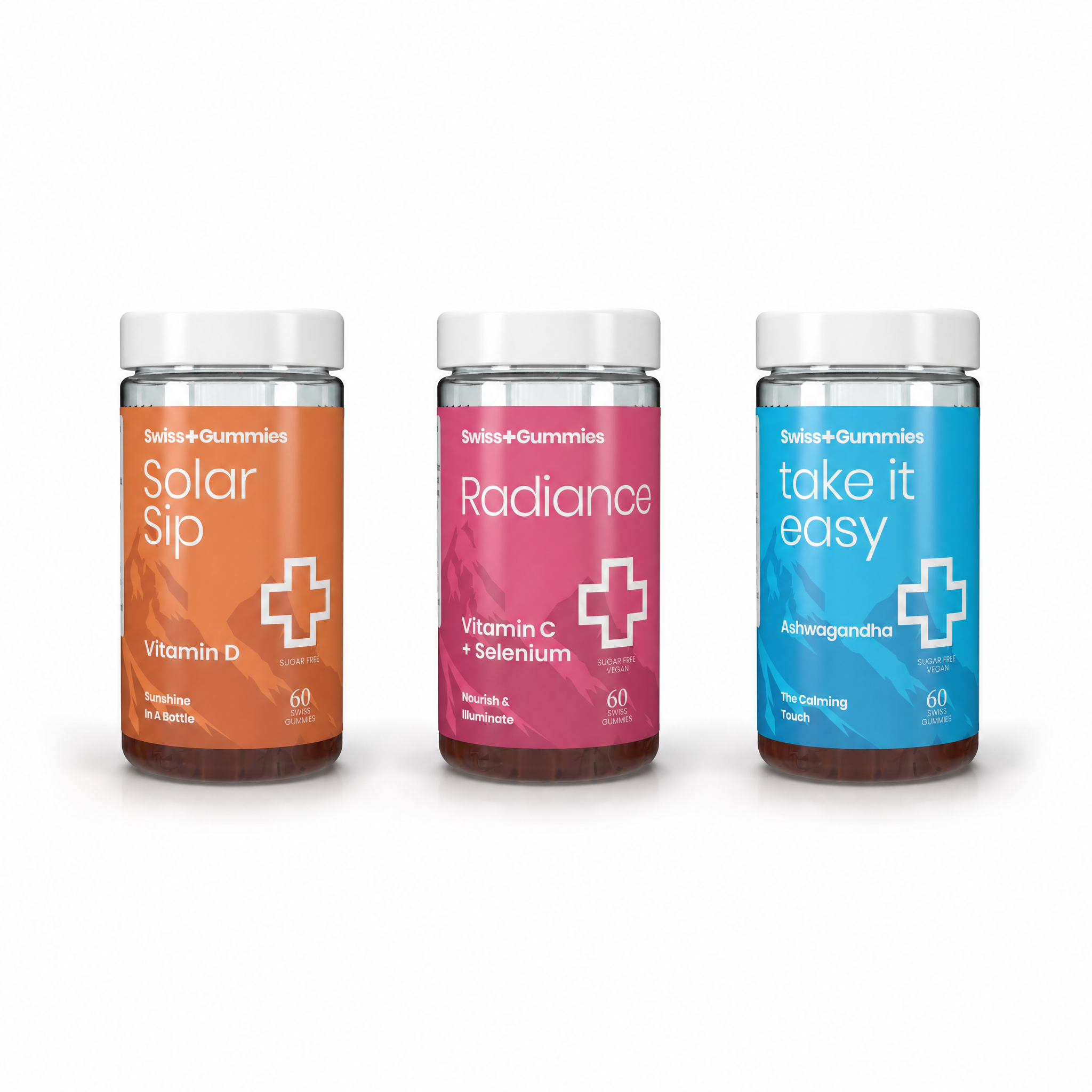 Winter Immunity Stack — three clean bottles SolarSip Radiance TakeItEasy [search]