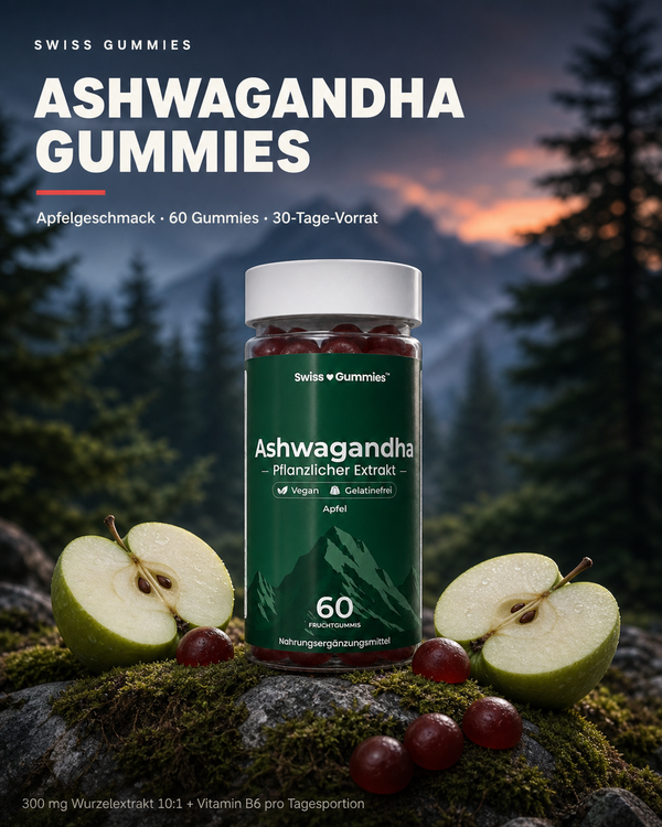 Ashwagandha – Fruchtgummis mit 300 mg Wurzelextrakt und Vitamin B6