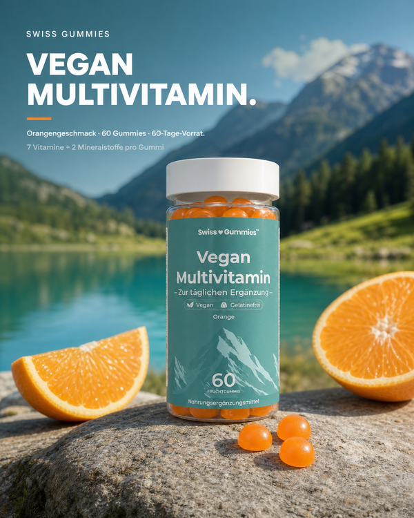 Vegan Multivitamin – Fruchtgummis mit 7 Vitaminen und 2 Mineralstoffen