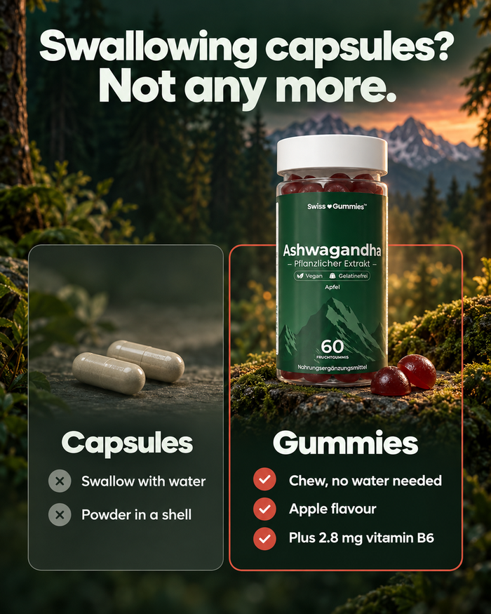 Swiss Gummies Ashwagandha: Swallowing capsules? Not any more.