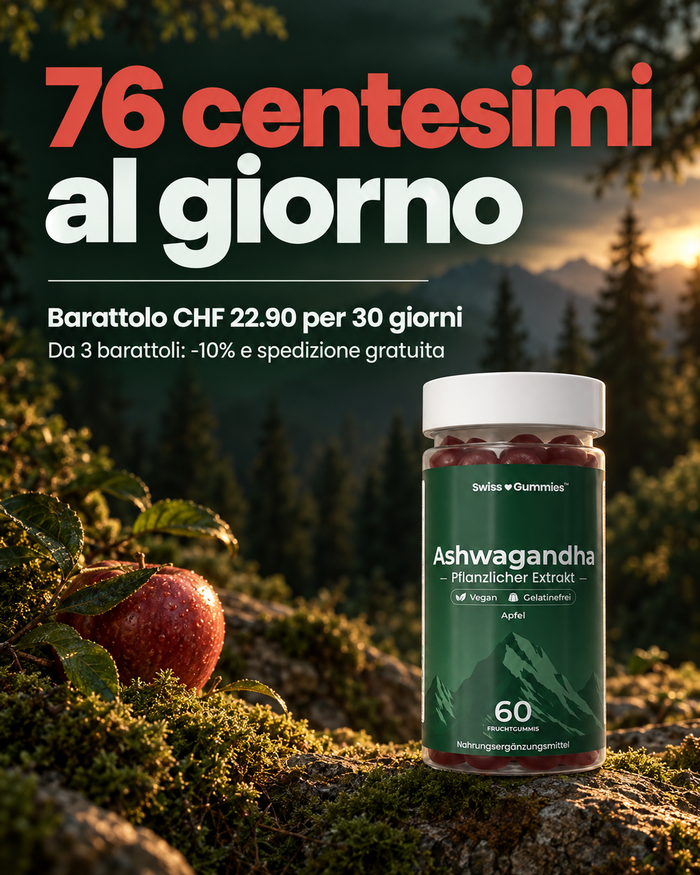 Swiss Gummies Ashwagandha: 76 centesimi al giorno Barattolo CHF 22.90 per 30 giorni