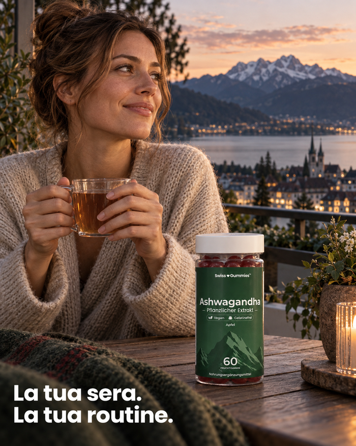 Swiss Gummies Ashwagandha: La tua sera. La tua routine.