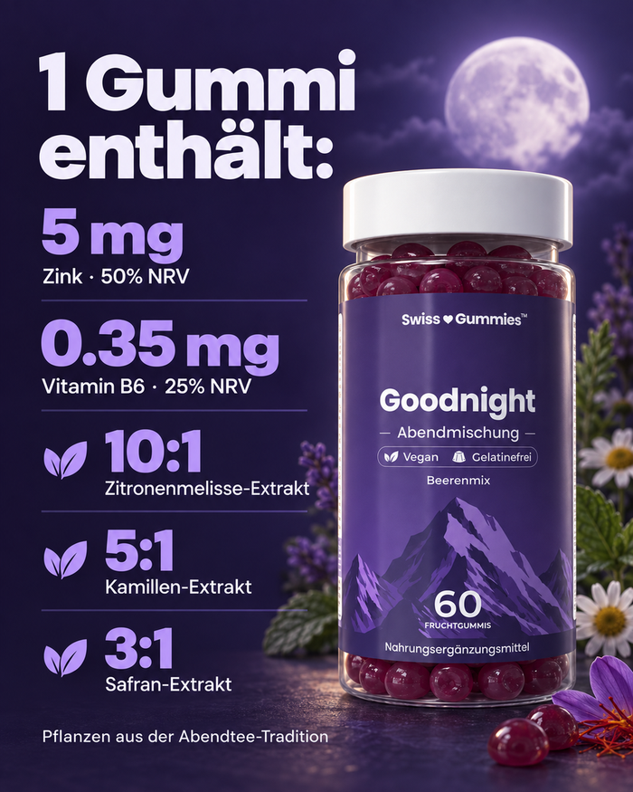 Swiss Gummies Goodnight: 1 Gummi enthält: