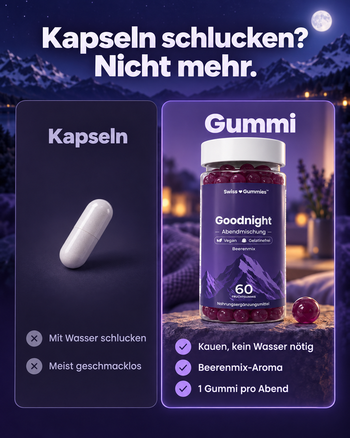 Swiss Gummies Goodnight: Kapseln schlucken? Nicht mehr.