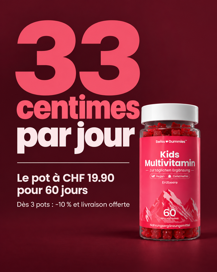 Swiss Gummies Kids Multivitamin: 33 centimes par jour Le pot à CHF 19.90 pour 60 jours