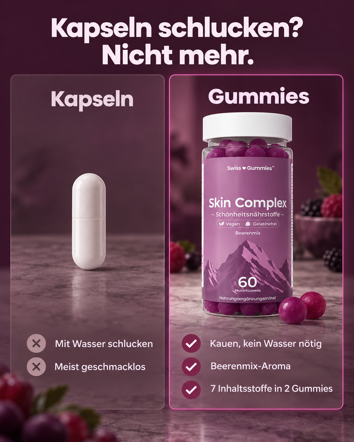 Swiss Gummies Skin Complex: Kapseln schlucken? Nicht mehr.