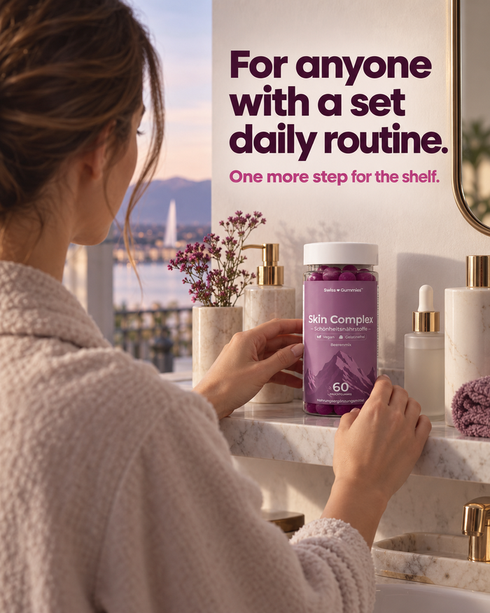 Swiss Gummies Skin Complex: For anyone with a set daily routine. One more step for the shelf.