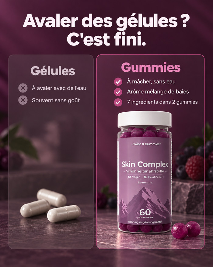 Swiss Gummies Skin Complex: Avaler des gélules ? C'est fini.
