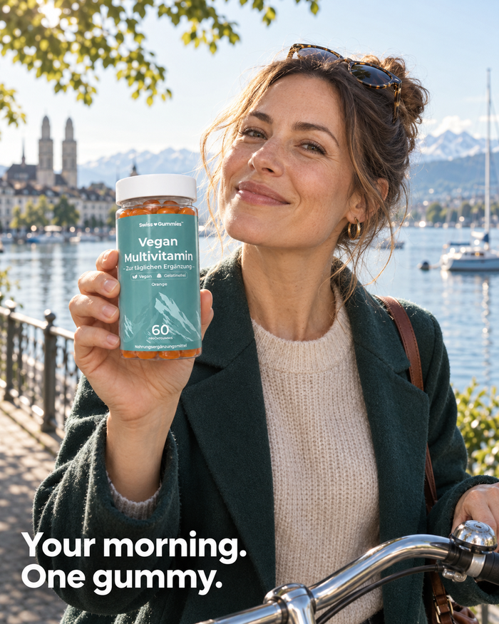 Swiss Gummies Vegan Multivitamin: Your morning. One gummy.