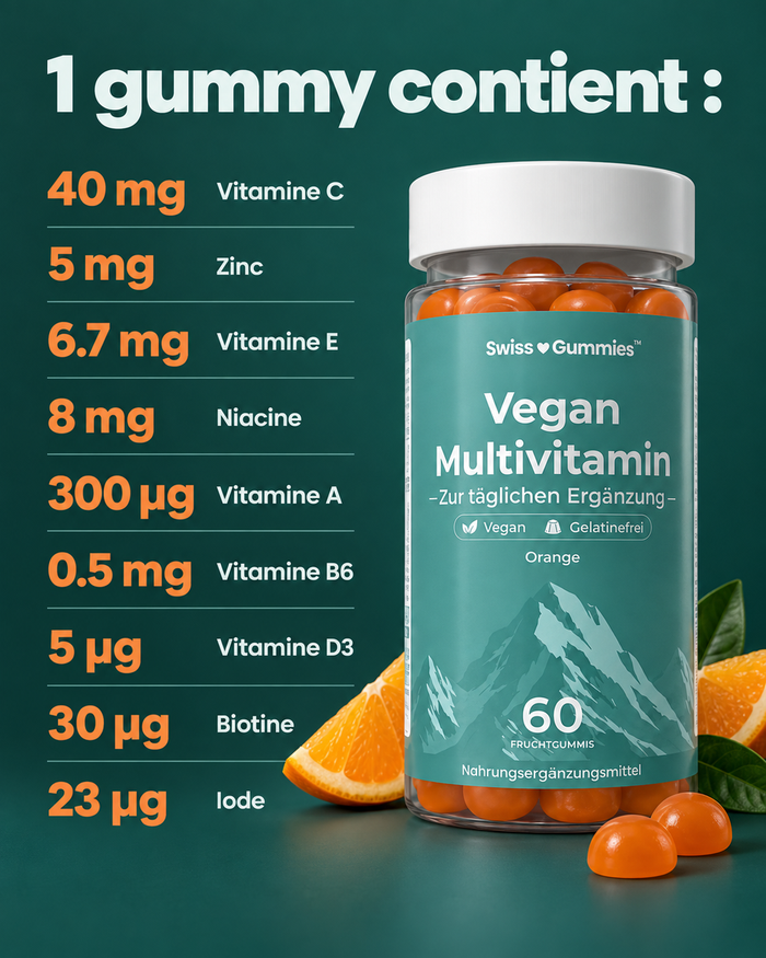 Swiss Gummies Vegan Multivitamin: 1 gummy contient :
