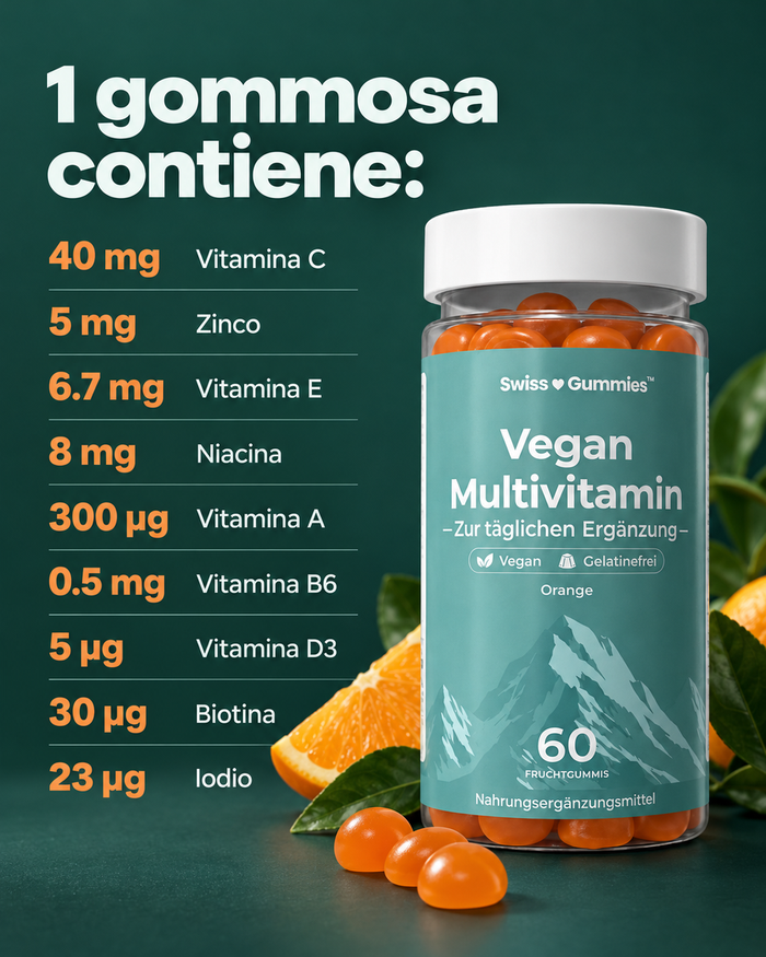 Swiss Gummies Vegan Multivitamin: 1 gommosa contiene: