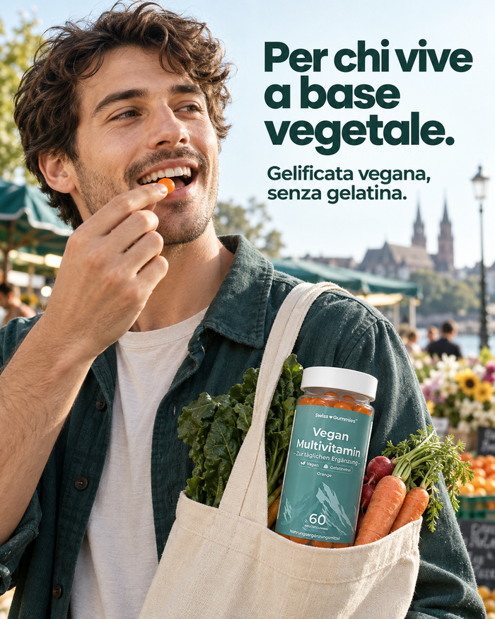 Swiss Gummies Vegan Multivitamin: Per chi vive a base vegetale. Gelificata vegana, senza gelatina.