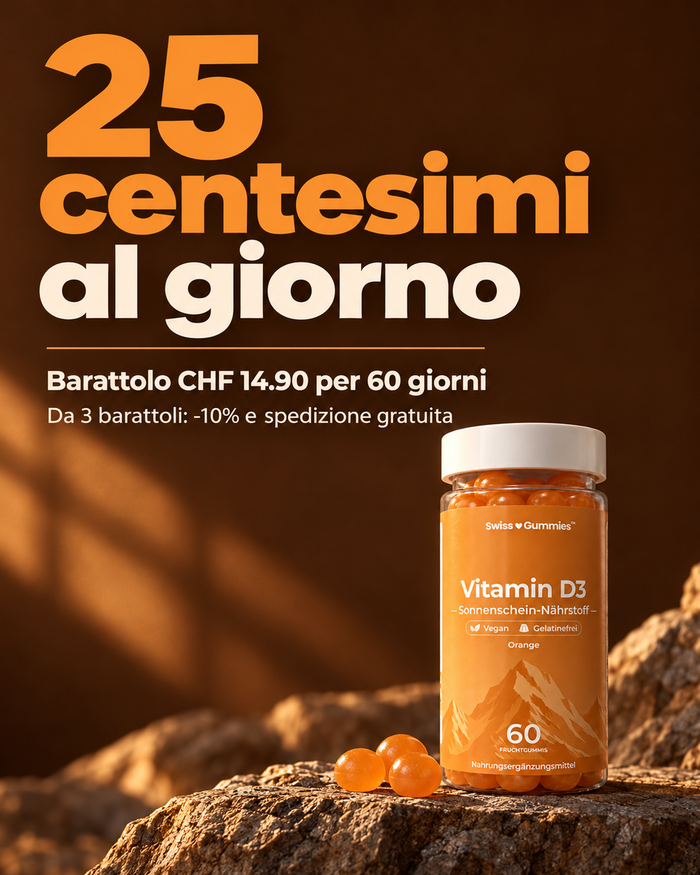 Swiss Gummies Vitamin D3: 25 centesimi al giorno Barattolo CHF 14.90 per 60 giorni