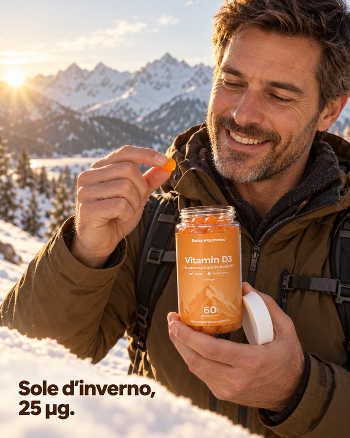 Swiss Gummies Vitamin D3: Sole d'inverno, 25 µg.