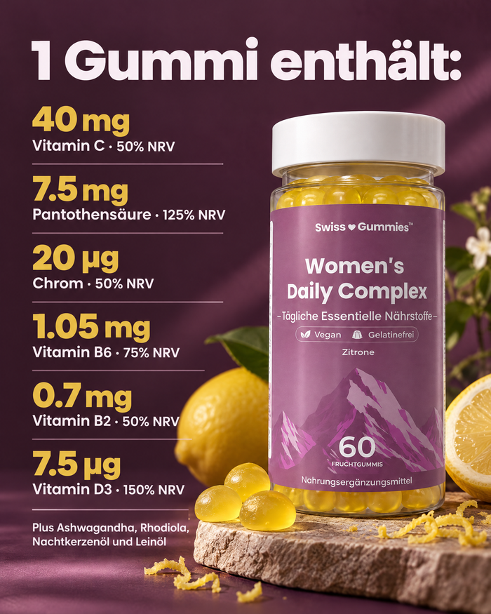 Swiss Gummies Women's Daily Complex: 1 Gummi enthält: