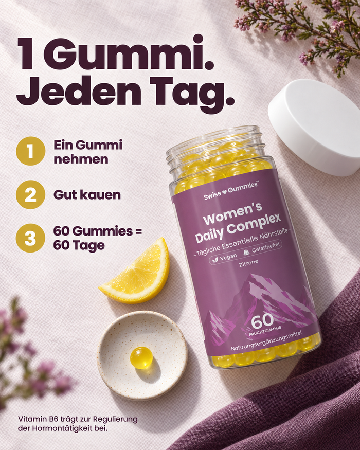 Swiss Gummies Women's Daily Complex: 1 Gummi. Jeden Tag.