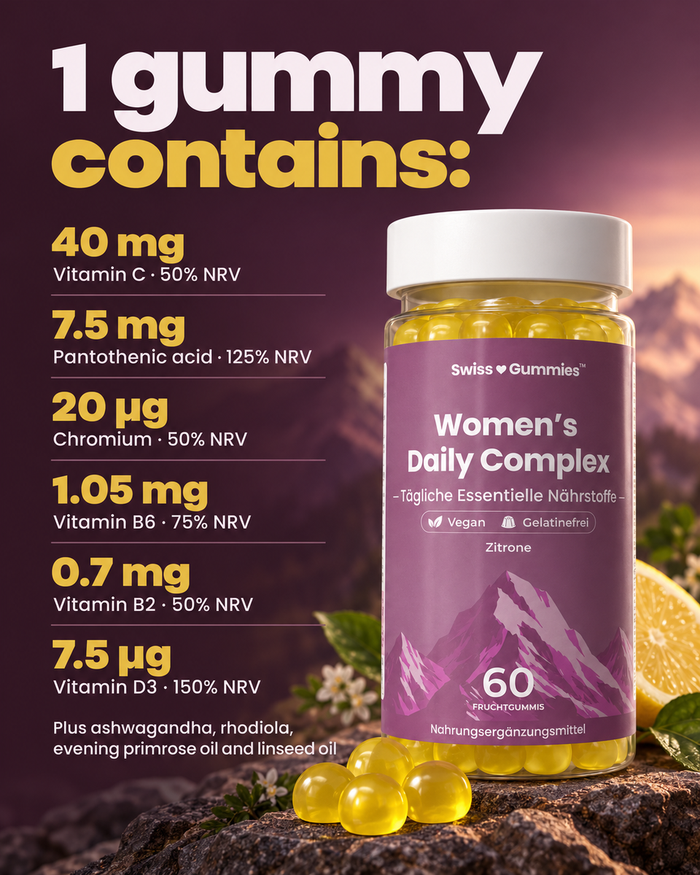 Swiss Gummies Women's Daily Complex: 1 gummy contains: