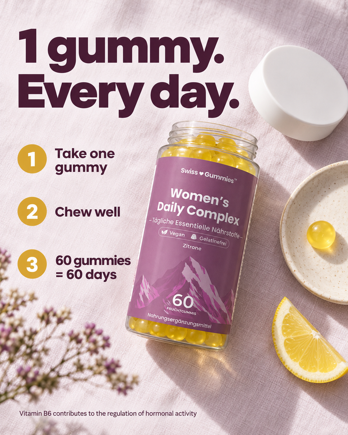 Swiss Gummies Women's Daily Complex: 1 gummy. Every day.